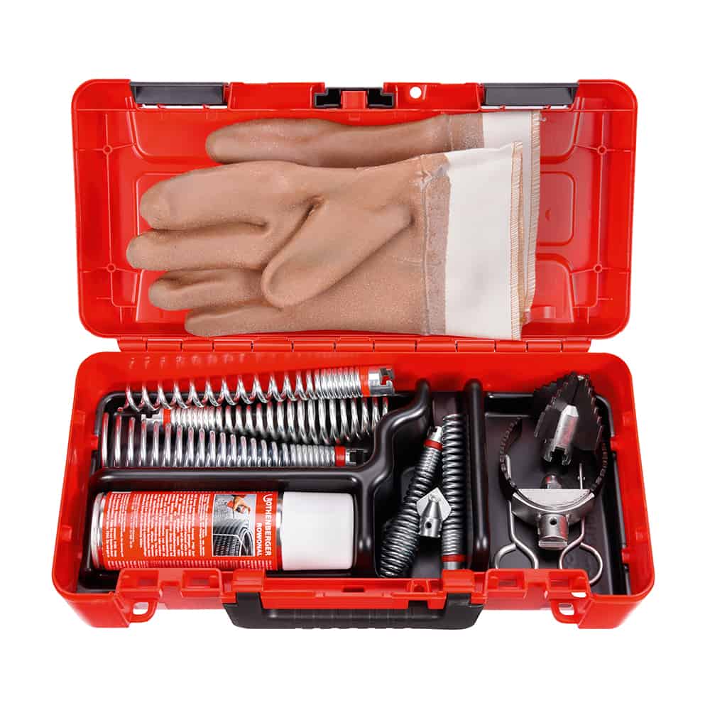 AABTools  ROTHENBERGER 7.2962X Complete Drain Cleaning Spiral Tools Set,  32mm