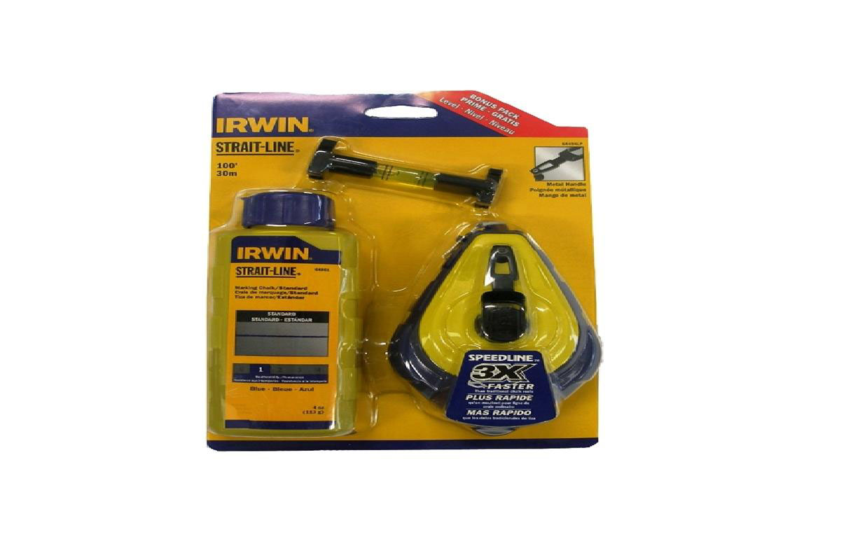 100 Ft. Speed Line Chalk Reel and Chalk, 4 oz. Blue - IRWIN Tools